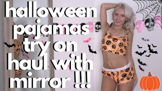 halloween pajamas try on haul with mirror !!!