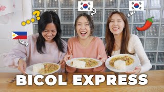 Korean Girls Try to Cook Bicol Express!🇵🇭 (Coconut milk..?)