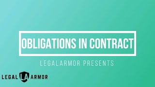 Past Obligations in a Contract | www.legalarmor.co.in