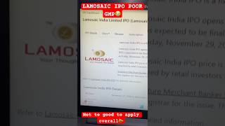 LAMOSAIC IPO ALL DETAILS AND CURRENT GMP| APPLY OR AVOID?| PLY COMPANY #ipo