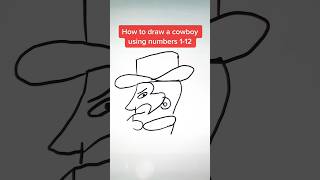 How to draw a cowboy using numbers #howtodraw #art #trending #subscribe #wordsintodrawings #howto