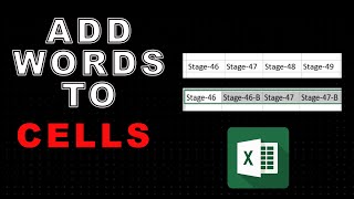 How to Add Words to Cells in Excel | Guide Tutorial