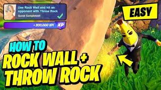 How to EASILY Use Rock Wall and hit an opponent with Throw Rock & Get EARTHBENDING - Fortnite Quest