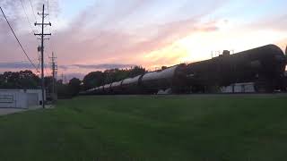 2 CSX GEs Take CP 686 East Through Genoa at Sunset