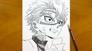 Anime Sketch | How to Draw Sanemi Shinazugawa | Demon Slayer Wind Hashira Art Process