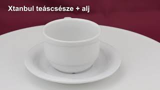 X-TANBUL Teacsésze+alj, 0,23 l, fehér porcelán