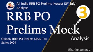 IBPS RRB PO Prelims MockTest3&All India RRB PO Prelims Livetest1 Analysis|Guidely|#bankexamsravi