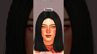 Preteen to Teen 🖤 #thesims #thesims4 #sims4 #simsmakeover #shortvideo #sims #aesthetic #sims4cc