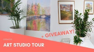 New studio/apartment tour + GIVEAWAY WINNER + New Giveaway | Artist studio tour