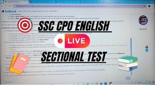 SSC CPO 2024  LIVE ENGLISH MOCK TEST No 2II HOW TO SCORE 40+ IN SSC CPO ENGLISHII DP SIIICPO CUT OFF