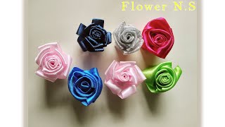 Amazing ribbon flower trick /easy rose making with scale / ribbon rose flower craft ideas