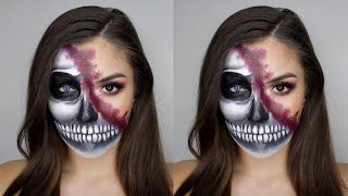 BLOODY HALF SKULL halloween look