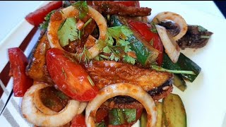 Sousli Baqlajon Salat Tayyorlash ✅ Салат из Баклажанов 👌 Eggplant Salad