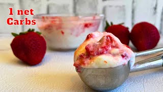 1 net Carb Keto Strawberry Cheesecake Ice Cream | 2 Easy Steps