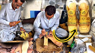 How Traditional Leather Chappal Are Made | How to make Handmade Pure leather Sandals Cow leather