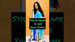 Saree on lehenga drape to hide your Tummy/ How to drape saree on lehenga/ drape to hide tummy