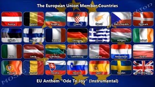 European Union Anthem "Ode To Joy" (instrumental) and Flags of Members (Remake)