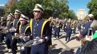 Notre Dame Marching Band on their way to the Stadium