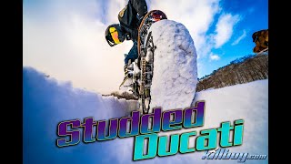 Ducati Scrambler on Snow & Ice Studded Tires