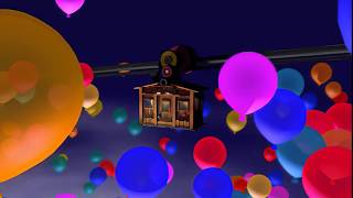 Gondola view of the Ghost Hotel attraction at Gold Saucer. FMV [Disc 1] Final Fantasy VII