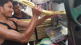 Tk 20 Only Sugarcane Juice In Dhaka, Bangladesi#sugarcane_farming