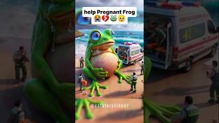 "Heartwarming Story of a Pregnant Frog in the Wild!"🐸😭💔 #frog #frogs #help #ai #shorts