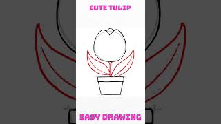 Cute tulip flower #easytodraw #cutedraws #howtodraweverything