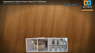 Appartement 3 pièces à louer, Autun (71), 420€/mois