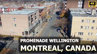 [4K] Walking Tour on Trendy Promenade Wellington / Promenade Wellington à Verdun, Montreal, Canada