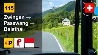 [4K] 🇨🇭 Cab Ride: POSTAUTO SOLOTHURN | 115: Zwingen → Passwangpass → Balsthal | MB Citaro I G