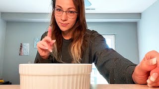 ASMR coffee and knitting on a rainy day (tapping, scratching, knitting)