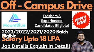 Mountblue Off Campus Drive | Freshers & Experienced Candidates Eligible 🔥🔥