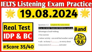 IELTS Listening Practice Test 19.08.2024 With Answers | IELTS Listening Practice Test