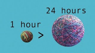 I worked on this rubber band ball for 24 hours