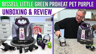 BISSELL Little Green Proheat Portable Pet Deep Cleaner Purple 25138 UNBOXING & REVIEW