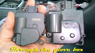 How to change passenger blend door actuator on 2012 Chrysler 300 plus license plate box