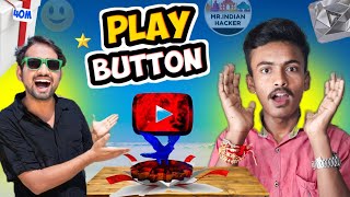 I surprised @MRINDIANHACKER with 40M Play BUTTON || Mr Sanaki