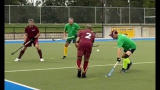 Mens Masters Hockey Qld over 60 Championships Rockhampton 2024. Maroon v Green