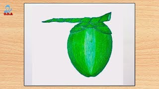 How to Draw Green Coconut Step by Step (Very Easy)