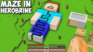 I found this secret MAZE INSIDE HEROBRINE in My Minecraft World !!! New Secret Village LABYRINTH !!!