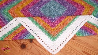 Rainbow Baby Blanket - Moss Stitch Square. Crochet Inspiration 😍