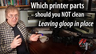 Keep your printer insides clean, but leave some parts alone. Watch out for essential lubricants