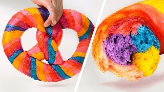 We Made A HUGE Rainbow Pretzel (DIY Giant Food Hacks)