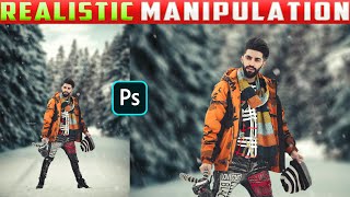 Creative photo Manipulation with Realistic snowfall in adobe photoshop for dp