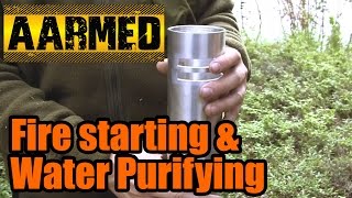 Building a Fire to Purify Water with the AARMED ST  System.