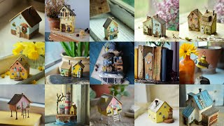 Chic 20 Gift Ideas Miniature driftwood houses Handmade wooden crafts in a marine style