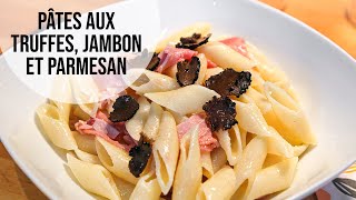 Pâtes aux truffes, jambon et parmesan - Recette