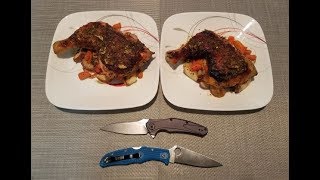 Chicken Under a "Brick" Made Using a Kershaw 7777 & Spyderco Endura 4.