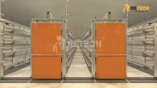 Full Automatic Layer Chicken House | poultry egg production equipment - RETECH Farming Chicken Cage