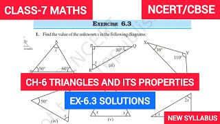 Ex-6.3 Triangle and its Properties Chapter- 6 || Class 7th Maths